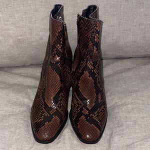Brown Snakeskin Ankle Boots